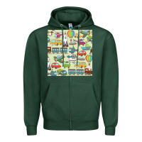 Sports Green Planes, Trains, and Automobiles pattern Chiffon Top Zipper Hoodie - minhPixels