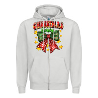 Dove Grey festive holiday bow design Zipper Hoodie - CowhideDigitalArt