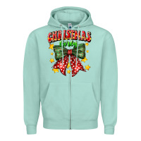 Seafoam festive holiday bow design Zipper Hoodie - CowhideDigitalArt