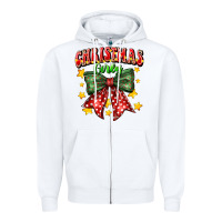 White festive holiday bow design Zipper Hoodie - CowhideDigitalArt