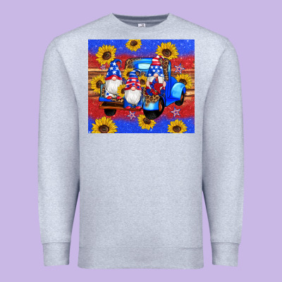 American Flag Gnomes Truck Sunflowers Star Leopard Glitter Premium Sweatshirt Designed By Artiststas