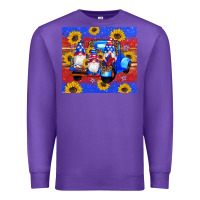 Purple American flag gnomes truck sunflowers star leopard glitter Premium Sweatshirt - Artiststas