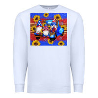 White American flag gnomes truck sunflowers star leopard glitter Premium Sweatshirt - Artiststas