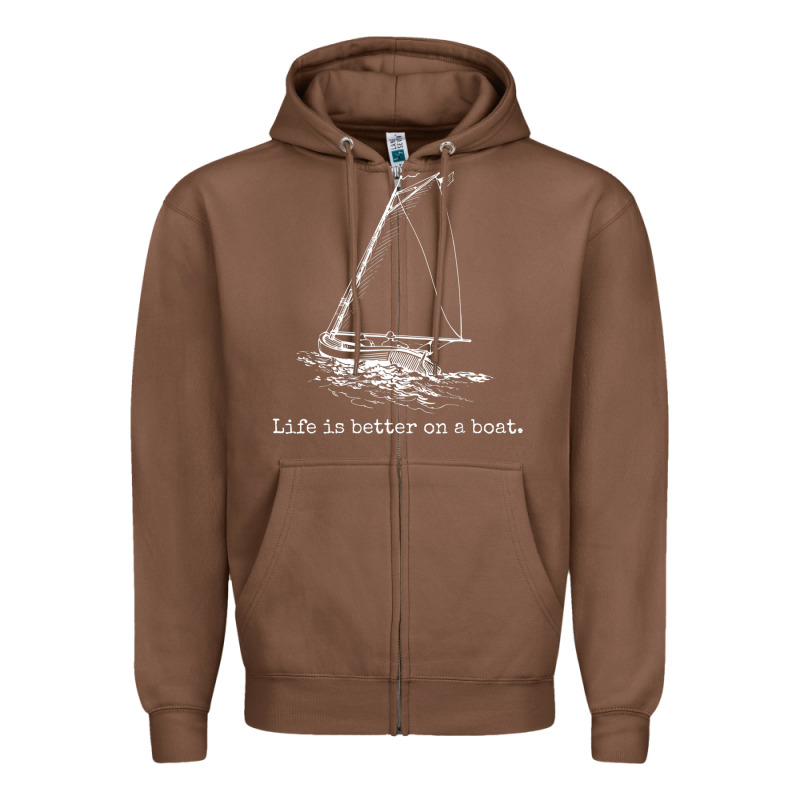 Life Is Better On A Boat Sailboat Sketch Cool Sailing Gifts Zipper Hoodie by minhPixels | Teevron