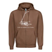 Chestnut Life Is Better On A Boat Sailboat Sketch Cool Sailing Gifts Zipper Hoodie - minhPixels