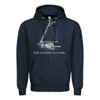 Navy Life Is Better On A Boat Sailboat Sketch Cool Sailing Gifts Zipper Hoodie - minhPixels