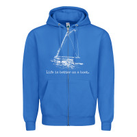 True Royal Life Is Better On A Boat Sailboat Sketch Cool Sailing Gifts Zipper Hoodie - minhPixels