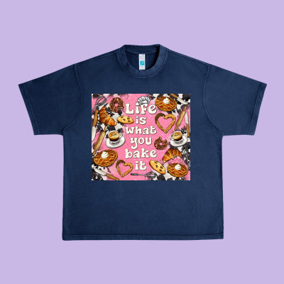 Life Is What You Bake It With Cowhide Urban Heavy Tee Designed By Tumblerdesignbyshophia