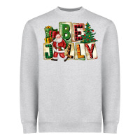 Heather Grey be jolly santa christmas Heavyweight Sweatshirt - FaDigitalArtStudio