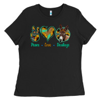 Black Peace Love Donkeys Ladies Tee - Bettercallsaul