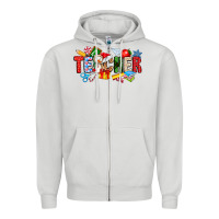 Dove Grey Christmas teacher Zipper Hoodie - CowhideDigitalArt