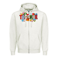 Oatmeal Heather Christmas teacher Zipper Hoodie - CowhideDigitalArt