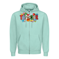Seafoam Christmas teacher Zipper Hoodie - CowhideDigitalArt