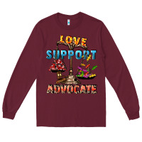 Burgundy Love support advocate Long Sleeve Tee - CowGirlArtShop