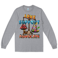 Heather Grey Love support advocate Long Sleeve Tee - CowGirlArtShop