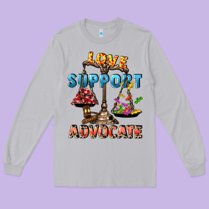 Love Support Advocate Long Sleeve Tee Designed By Cowgirlartshop