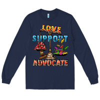 Navy Love support advocate Long Sleeve Tee - CowGirlArtShop
