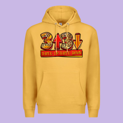 Three Up Three Down Softball Premium Hoodie Designed By Jasminsmagicworld