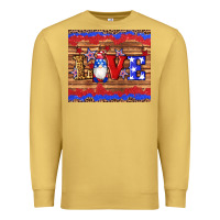 Antique Gold american flag gnomes love star leopard glitter Premium Sweatshirt - Artiststas