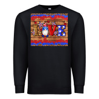 Black american flag gnomes love star leopard glitter Premium Sweatshirt - Artiststas