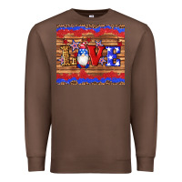 Chestnut american flag gnomes love star leopard glitter Premium Sweatshirt - Artiststas
