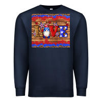 Navy american flag gnomes love star leopard glitter Premium Sweatshirt - Artiststas