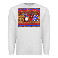 Oatmeal Heather american flag gnomes love star leopard glitter Premium Sweatshirt - Artiststas