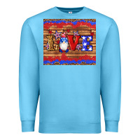 Ocean Blue american flag gnomes love star leopard glitter Premium Sweatshirt - Artiststas