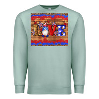 Seafoam american flag gnomes love star leopard glitter Premium Sweatshirt - Artiststas