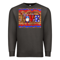 Smoke american flag gnomes love star leopard glitter Premium Sweatshirt - Artiststas