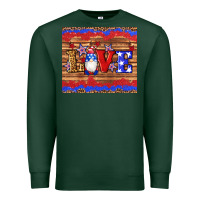 Sports Green american flag gnomes love star leopard glitter Premium Sweatshirt - Artiststas