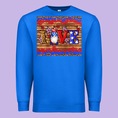 American Flag Gnomes Love Star Leopard Glitter Premium Sweatshirt Designed By Artiststas