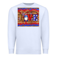 White american flag gnomes love star leopard glitter Premium Sweatshirt - Artiststas