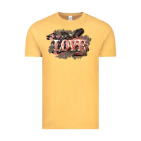 Vintage Mustard Love America 4th of july Vintage Tee - HowdyJamesFarm