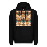Black native american aztec seamless pattern 1 Premium Hoodie - BundleAndBundleShop