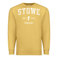 Antique Gold Stowe Vermont Vt Vintage Athletic Sports Premium Sweatshirt - minhPixels