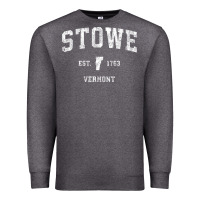 Charcoal Heather Stowe Vermont Vt Vintage Athletic Sports Premium Sweatshirt - minhPixels