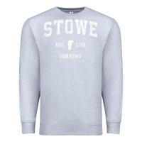 Heather Grey Stowe Vermont Vt Vintage Athletic Sports Premium Sweatshirt - minhPixels
