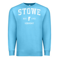 Ocean Blue Stowe Vermont Vt Vintage Athletic Sports Premium Sweatshirt - minhPixels