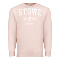 Pale Pink Stowe Vermont Vt Vintage Athletic Sports Premium Sweatshirt - minhPixels