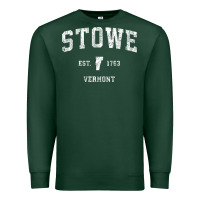 Sports Green Stowe Vermont Vt Vintage Athletic Sports Premium Sweatshirt - minhPixels