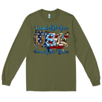 Army Green land of the free home of the brave american flag background Long Sleeve Tee - Jasminsmagicworld
