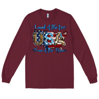 Burgundy land of the free home of the brave american flag background Long Sleeve Tee - Jasminsmagicworld