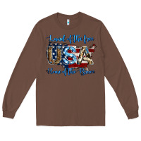 Chestnut land of the free home of the brave american flag background Long Sleeve Tee - Jasminsmagicworld