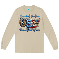 Mushroom land of the free home of the brave american flag background Long Sleeve Tee - Jasminsmagicworld