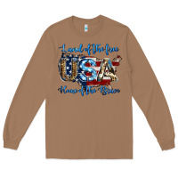 Toasted Coconut land of the free home of the brave american flag background Long Sleeve Tee - Jasminsmagicworld