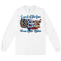 White land of the free home of the brave american flag background Long Sleeve Tee - Jasminsmagicworld