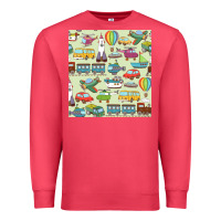Cardinal Planes, Trains, and Automobiles pattern Chiffon Top Premium Sweatshirt - minhPixels