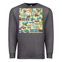 Charcoal Heather Planes, Trains, and Automobiles pattern Chiffon Top Premium Sweatshirt - minhPixels