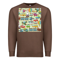 Chestnut Planes, Trains, and Automobiles pattern Chiffon Top Premium Sweatshirt - minhPixels